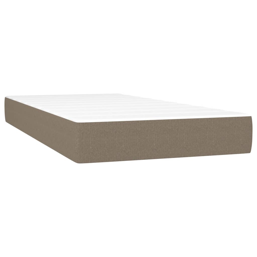 kontinentalseng med madras 200x200 cm stof gråbrun