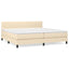 kontinentalseng med madras 200x200 cm stof cremefarvet