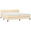 kontinentalseng med madras 200x200 cm stof cremefarvet
