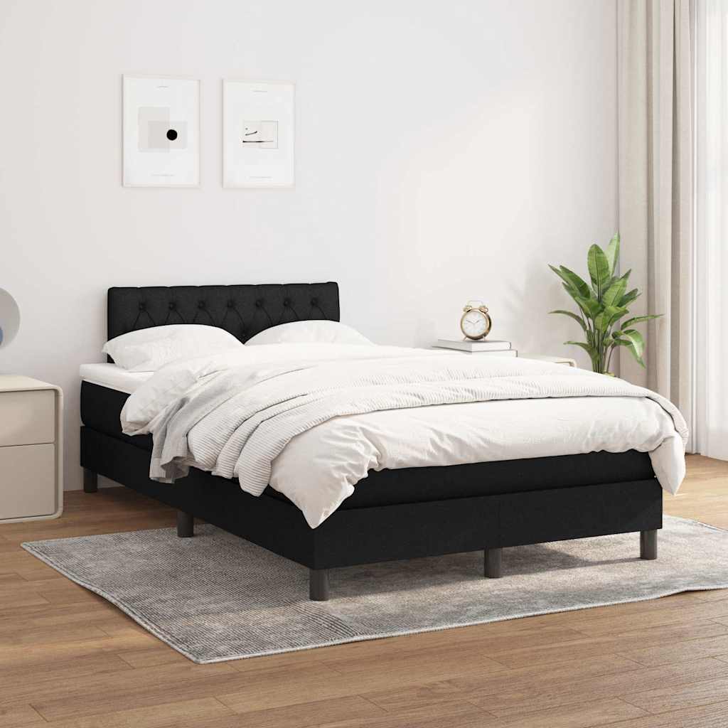 kontinentalseng med madras 120x200 cm stof sort