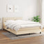 kontinentalseng med madras 140x190 cm stof cremefarvet