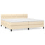 kontinentalseng med madras 200x200 cm stof cremefarvet