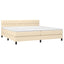 kontinentalseng med madras 200x200 cm stof cremefarvet