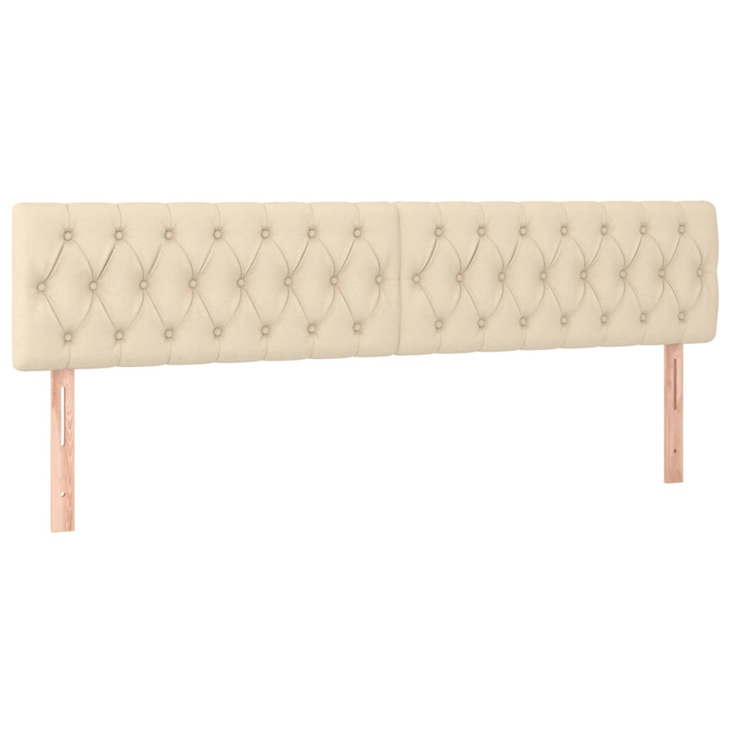 kontinentalseng med madras 200x200 cm stof cremefarvet