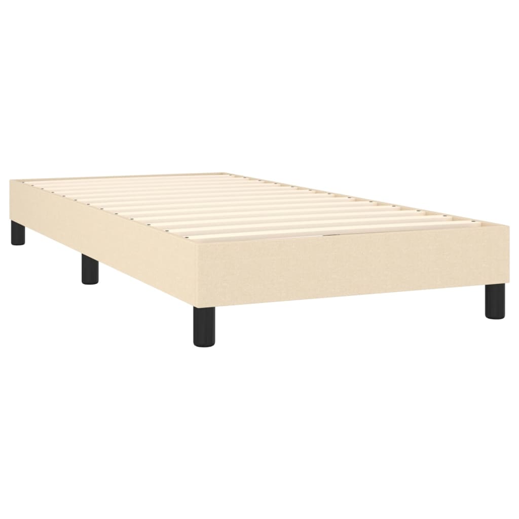 kontinentalseng med madras 90x190 cm stof cremefarvet