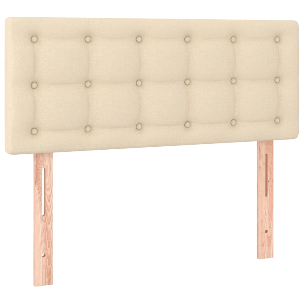 kontinentalseng med madras 90x190 cm stof cremefarvet