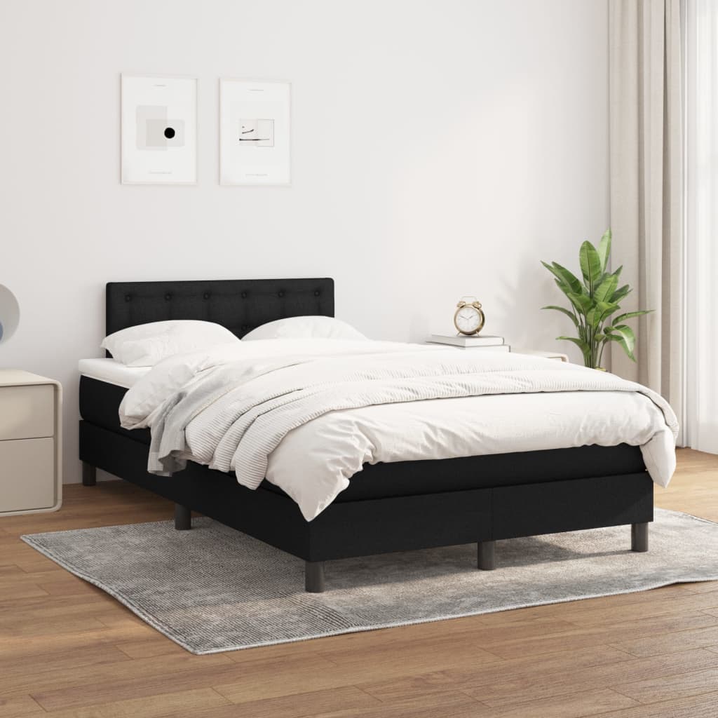 kontinentalseng med madras 120x200 cm stof sort