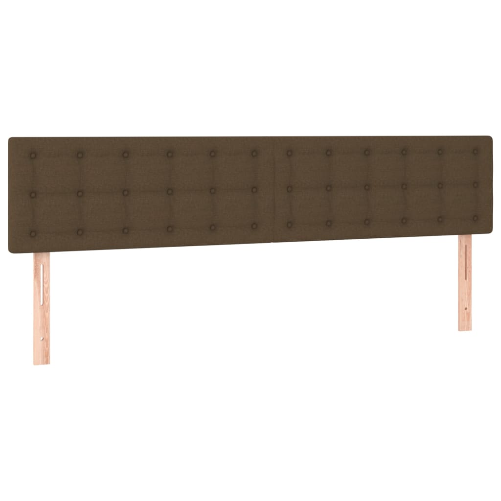 kontinentalseng med madras 200x200 cm stof mørkebrun