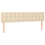 kontinentalseng med madras 200x200 cm stof cremefarvet