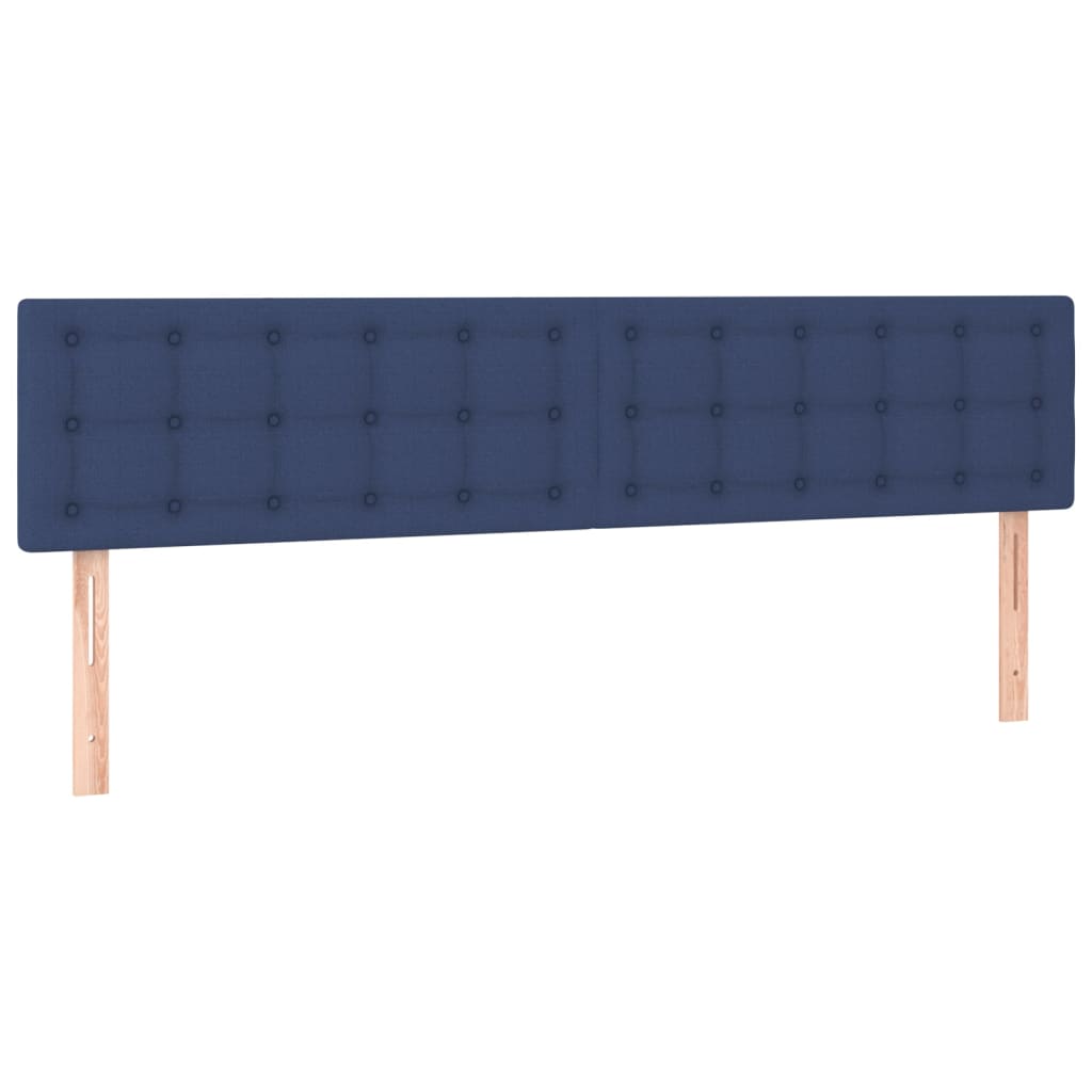 kontinentalseng med madras 200x200 cm stof blå