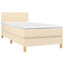 kontinentalseng med madras 90x190 cm stof cremefarvet