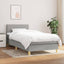 kontinentalseng med madras 90x200 cm stof lysegrå