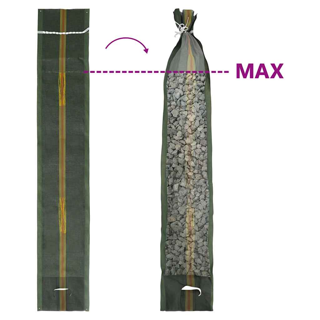 sandsække 25 stk. 103x25 cm HDPE mørkegrøn