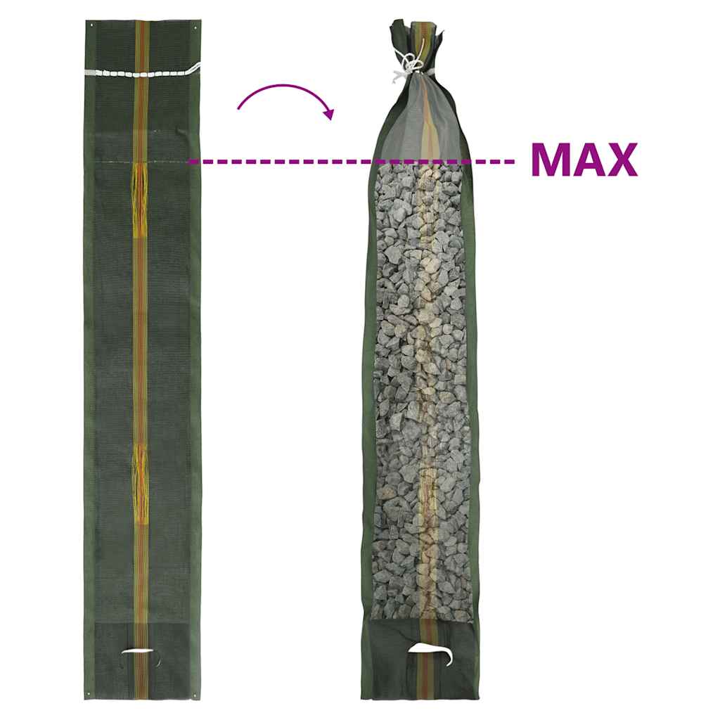 sandsække 50 stk. 103x25 cm HDPE mørkegrøn