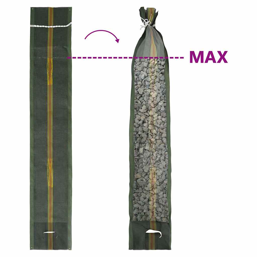 sandsække 100 stk. 103x25 cm HDPE mørkegrøn