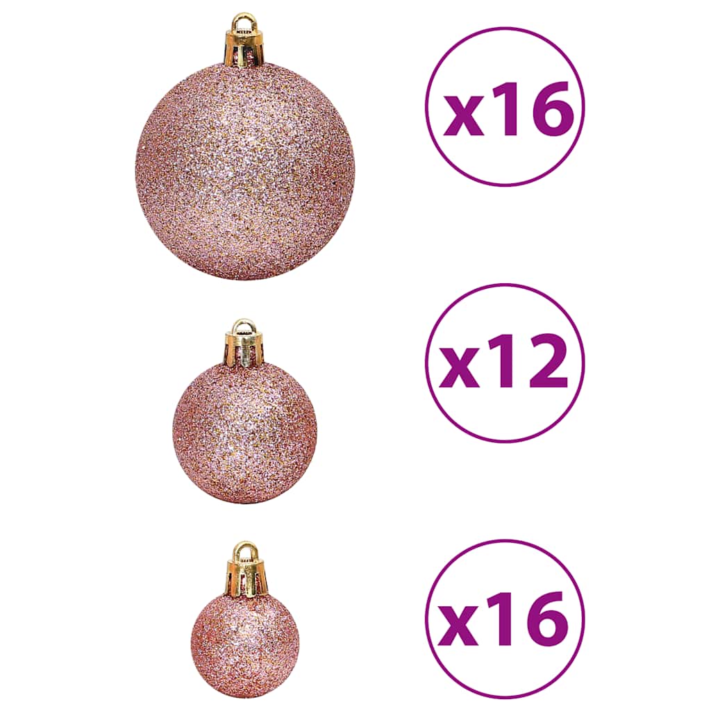 julekugler 100 stk. 3 / 4 / 6 cm lyserød og rosa