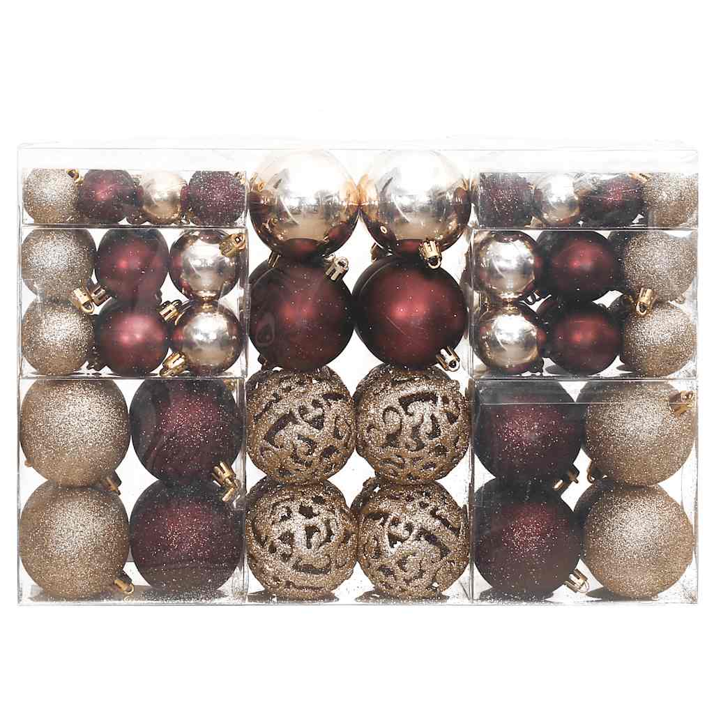 julekugler 100 stk. 3 / 4 / 6 cm champagnefarvet og brun