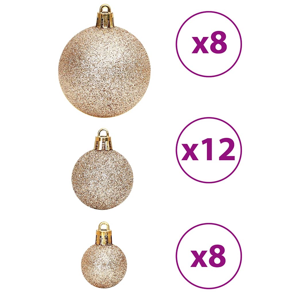 julekugler 100 stk. 3 / 4 / 6 cm champagnefarvet og brun