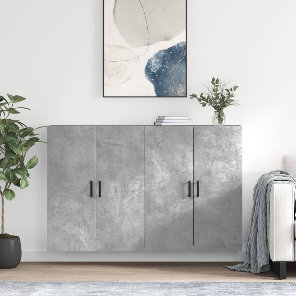 vægskabe 2 stk. 69,5x34x90 cm betongrå