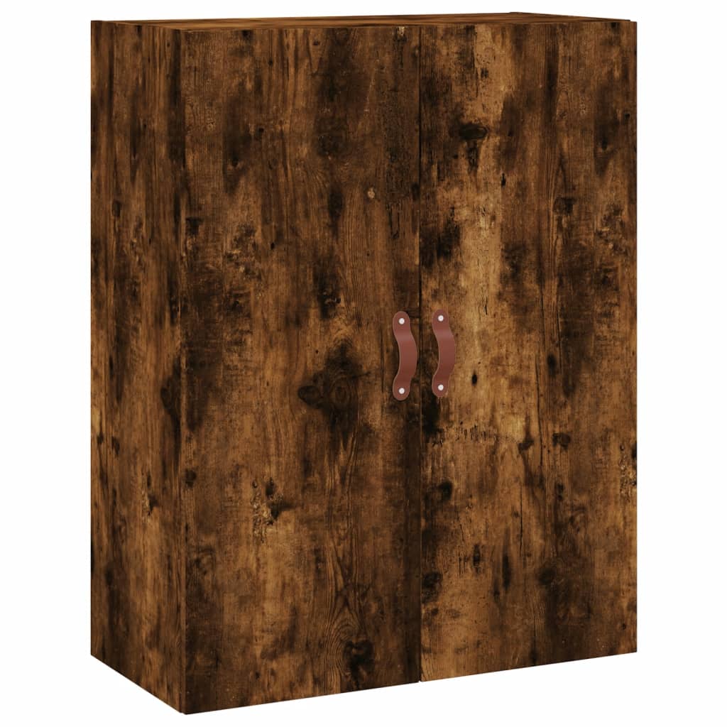 højskab 69,5x34x180 cm konstrueret træ røget egetræsfarve
