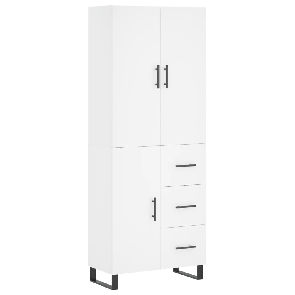 højskab 69,5x34x180 cm konstrueret træ hvid