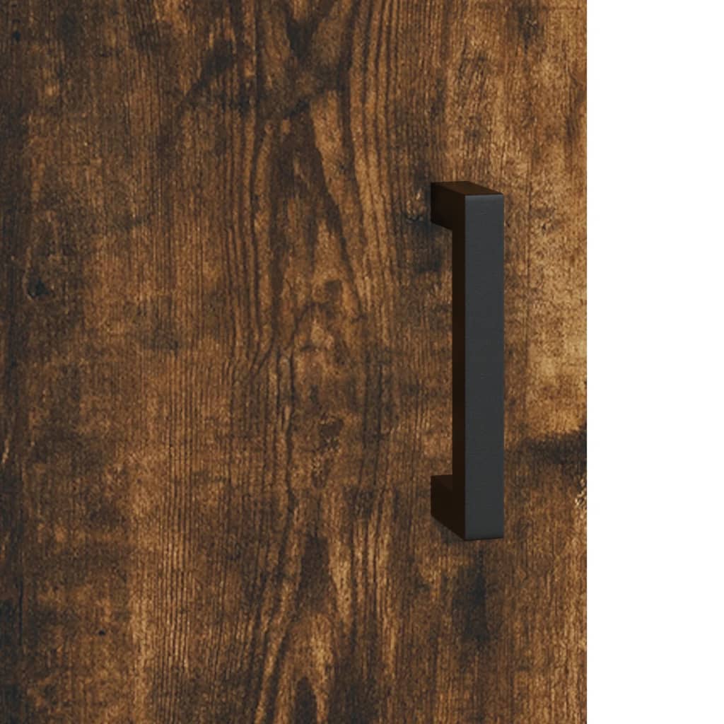 højskab 69,5x34x180 cm konstrueret træ røget egetræsfarve