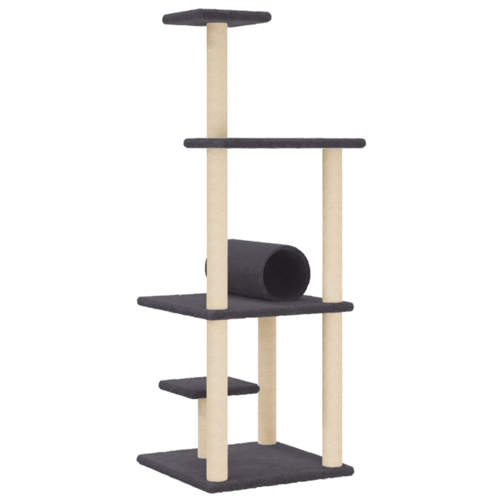kradsetræ med sisalstolper 136 cm mørkegrå