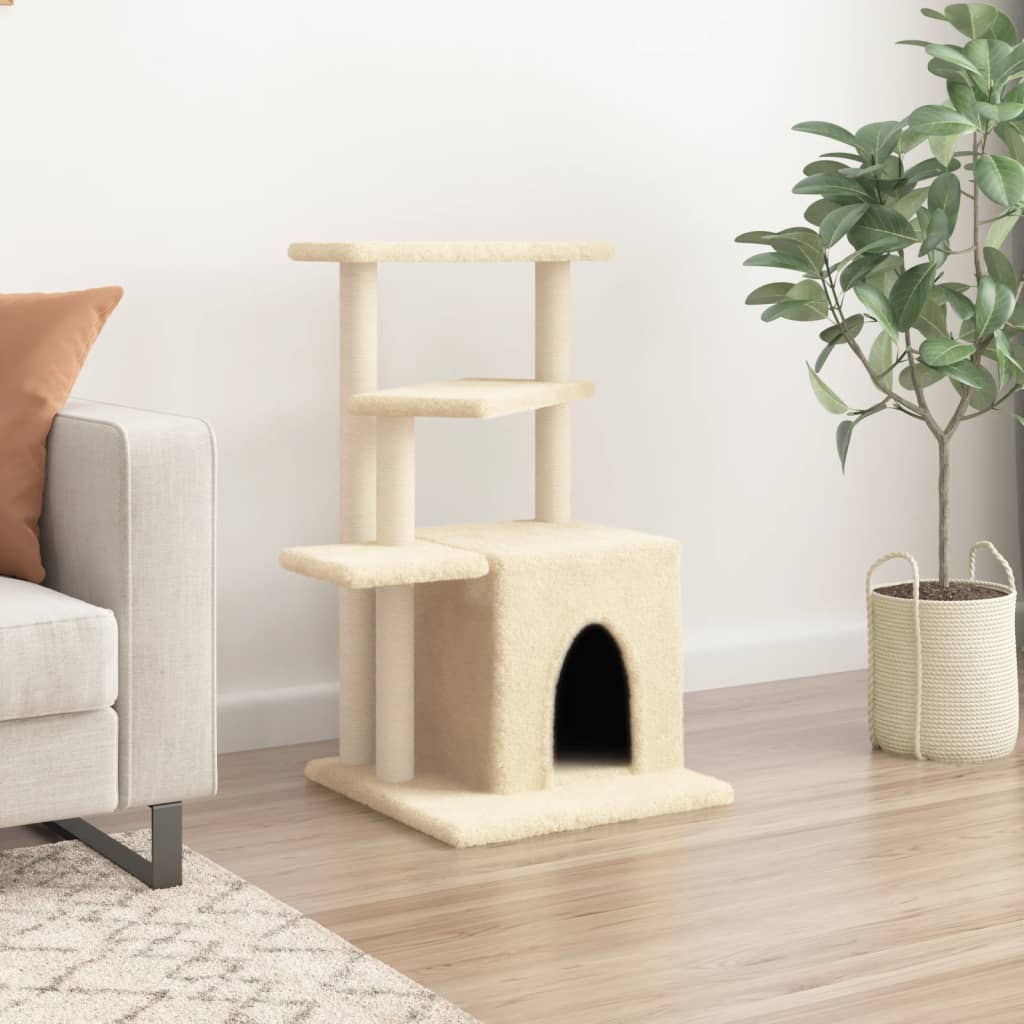 kradsetræ med sisalkradsestolper 83,5 cm cremefarvet