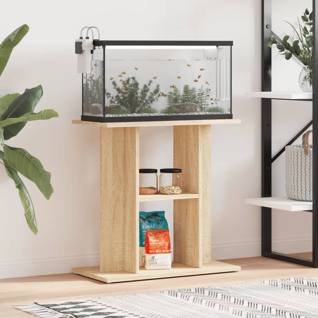 akvariebord 60x30x60 cm konstrueret træ sonoma-eg billede