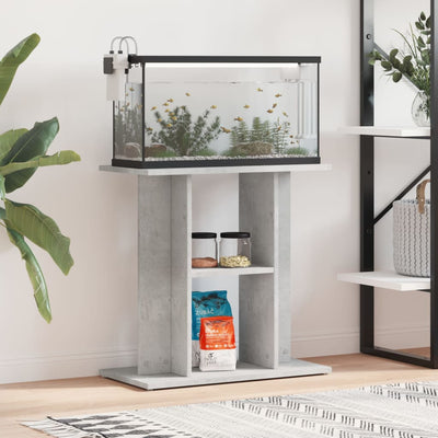 akvariestativ betongrå 60x30x60 cm konstrueret træ