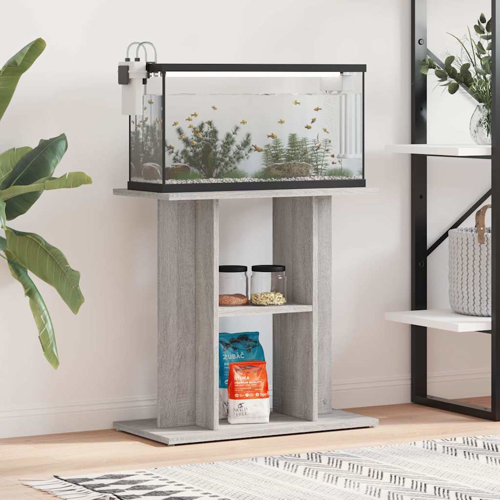 akvariestativ grå Sonoma 60x30x60 cm konstrueret træ billede