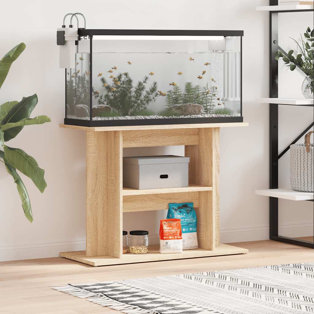 akvariebord 80x35x60 cm konstrueret træ sonoma-eg billede
