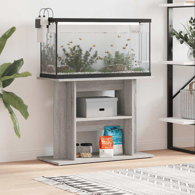 akvariestativ grå Sonoma 80x35x60 cm konstrueret træ