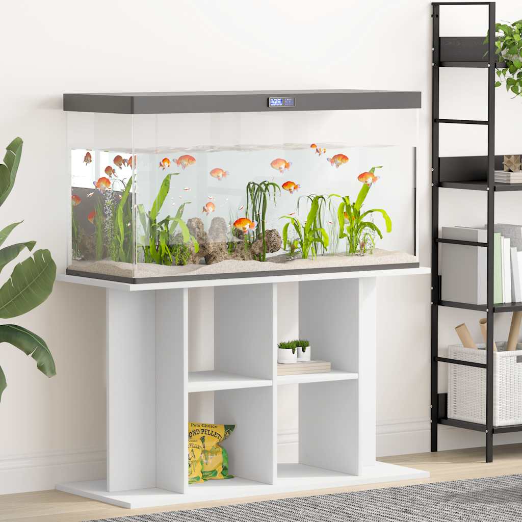 akvariebord 100x40x60 cm konstrueret træ hvid billede