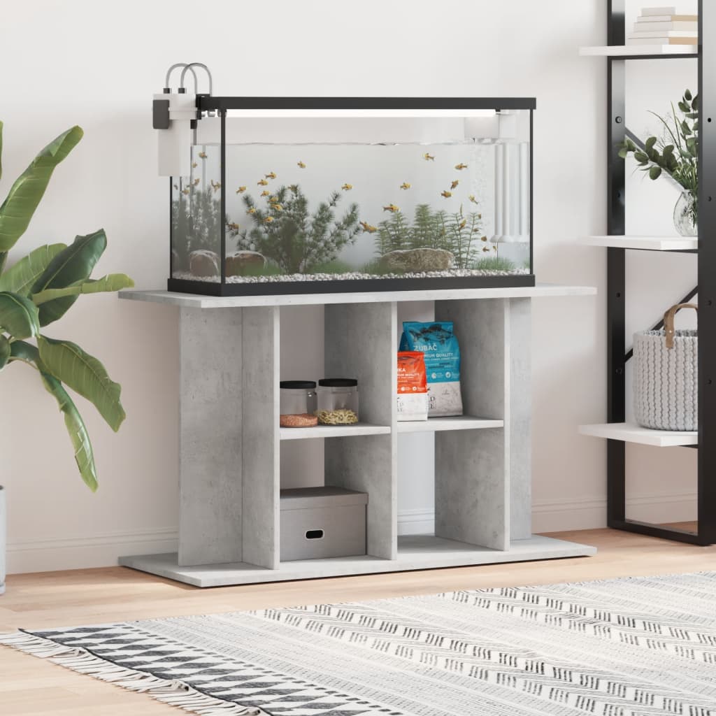 akvariestativ betongrå 100x40x60 cm konstrueret træ billede