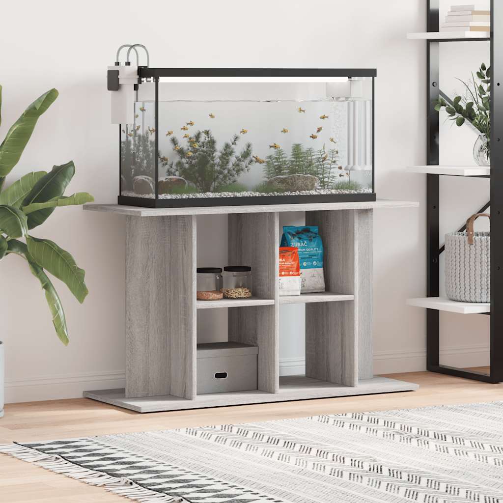 akvariebord 100x40x60 cm konstrueret træ grå sonoma-eg billede