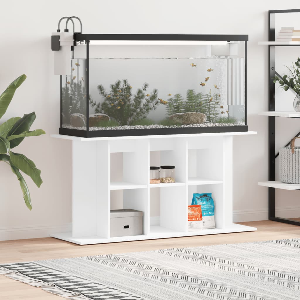 akvariebord 120x40x60 cm konstrueret træ hvid billede