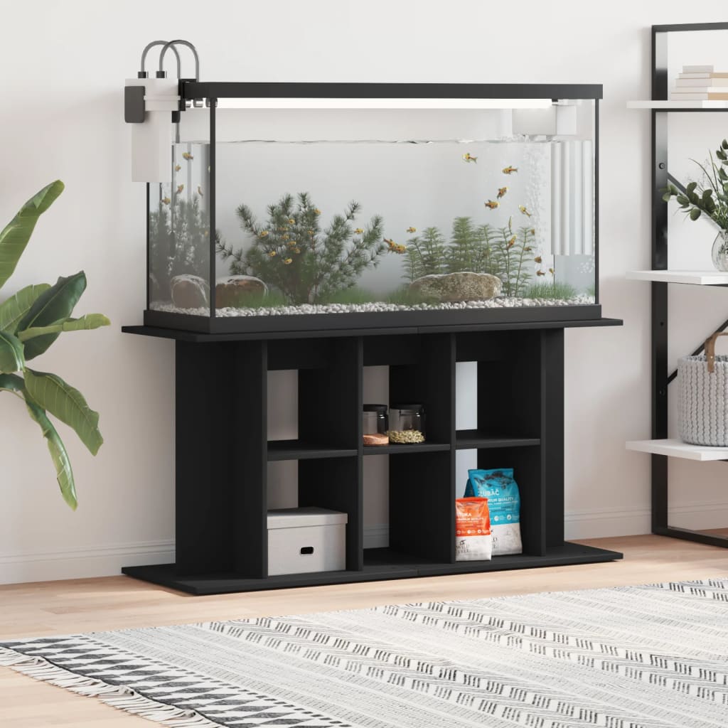 akvariebord 120x40x60 cm konstrueret træ sort billede