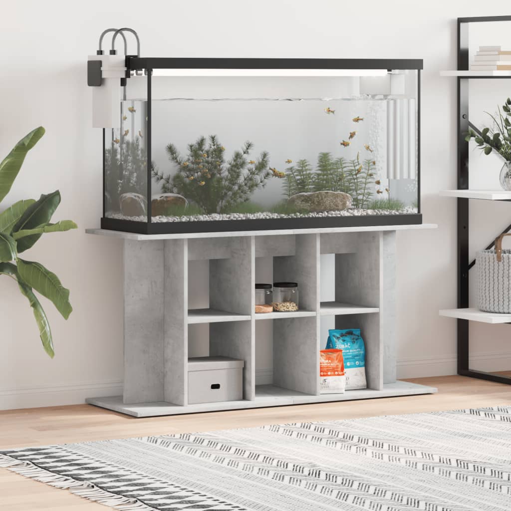 akvariestativ betongrå 120x40x60 cm konstrueret træ billede