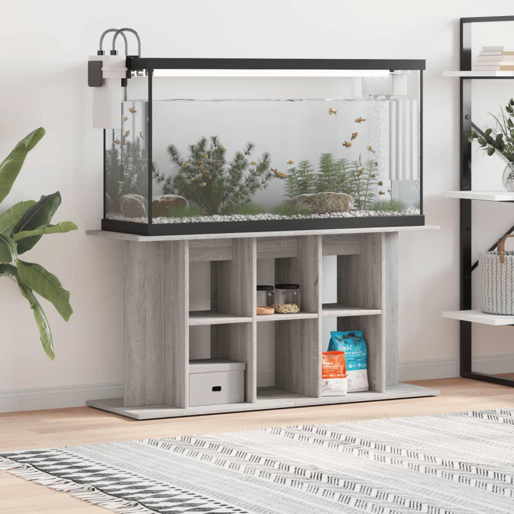 akvariebord 120x40x60 cm konstrueret træ grå sonoma-eg billede