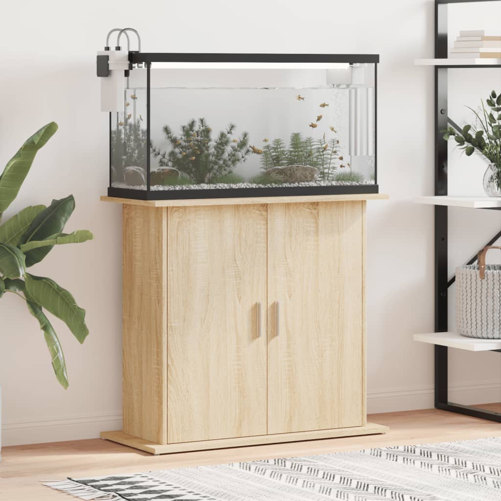 akvariestativ Sonoma eg 81x36x73 cm konstrueret træ billede