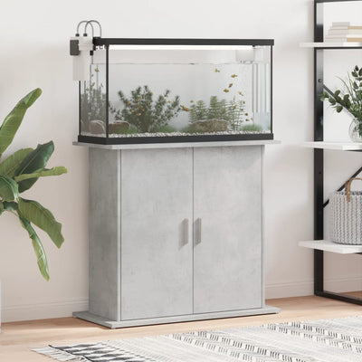 akvariestativ betongrå 81x36x73 cm konstrueret træ