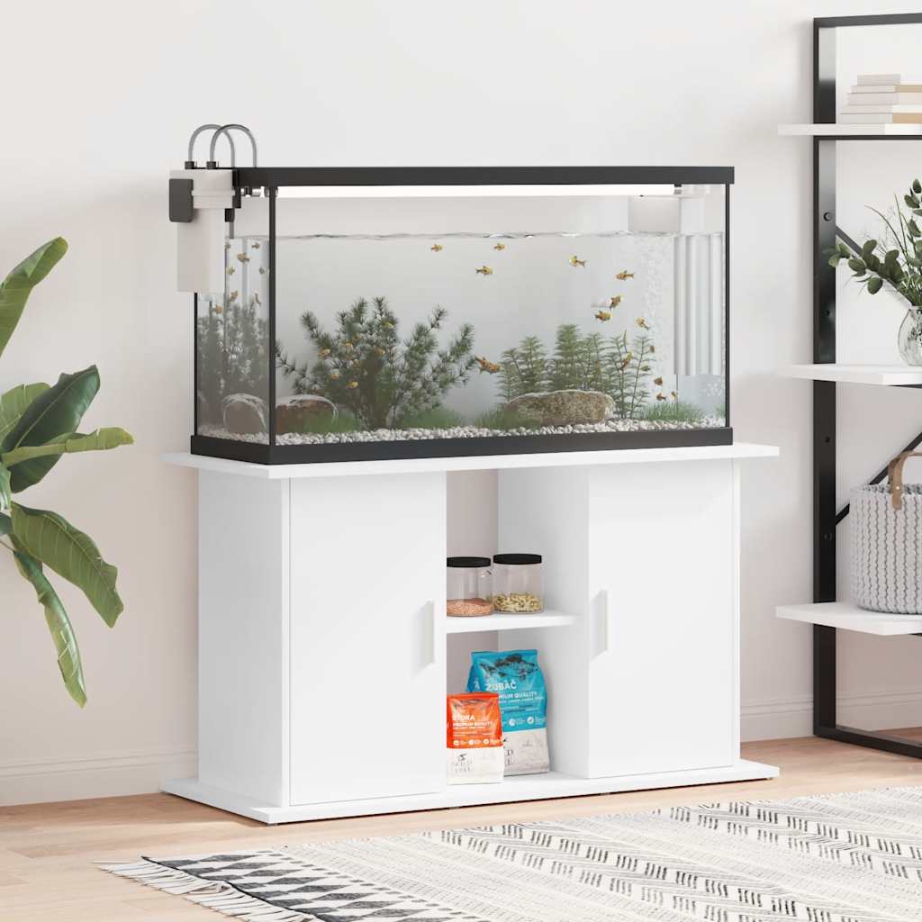 akvariebord 101x41x58 cm konstrueret træ hvid billede
