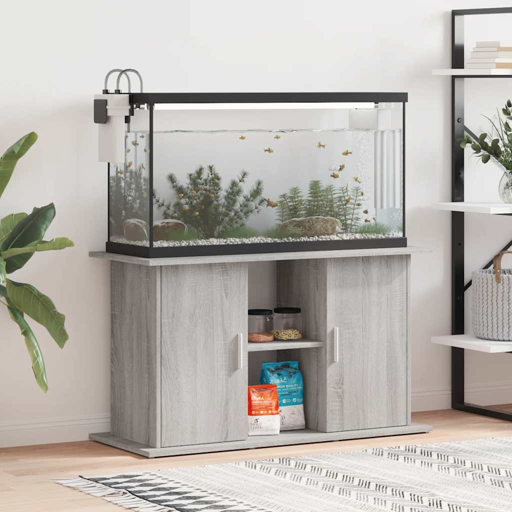 akvariebord 101x41x58 cm konstrueret træ grå sonoma-eg billede