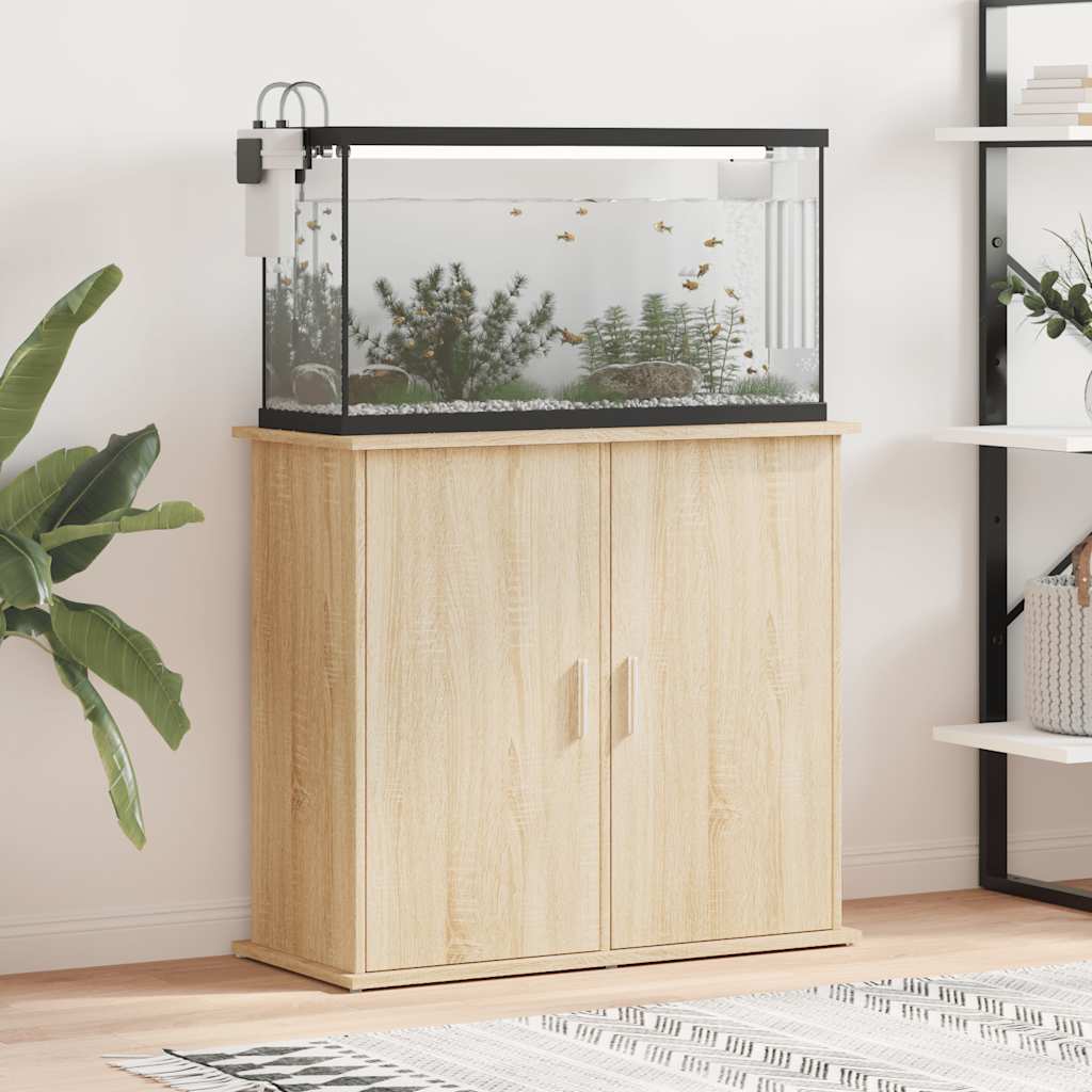 akvariestativ Sonoma eg 81x36x73 cm konstrueret træ billede