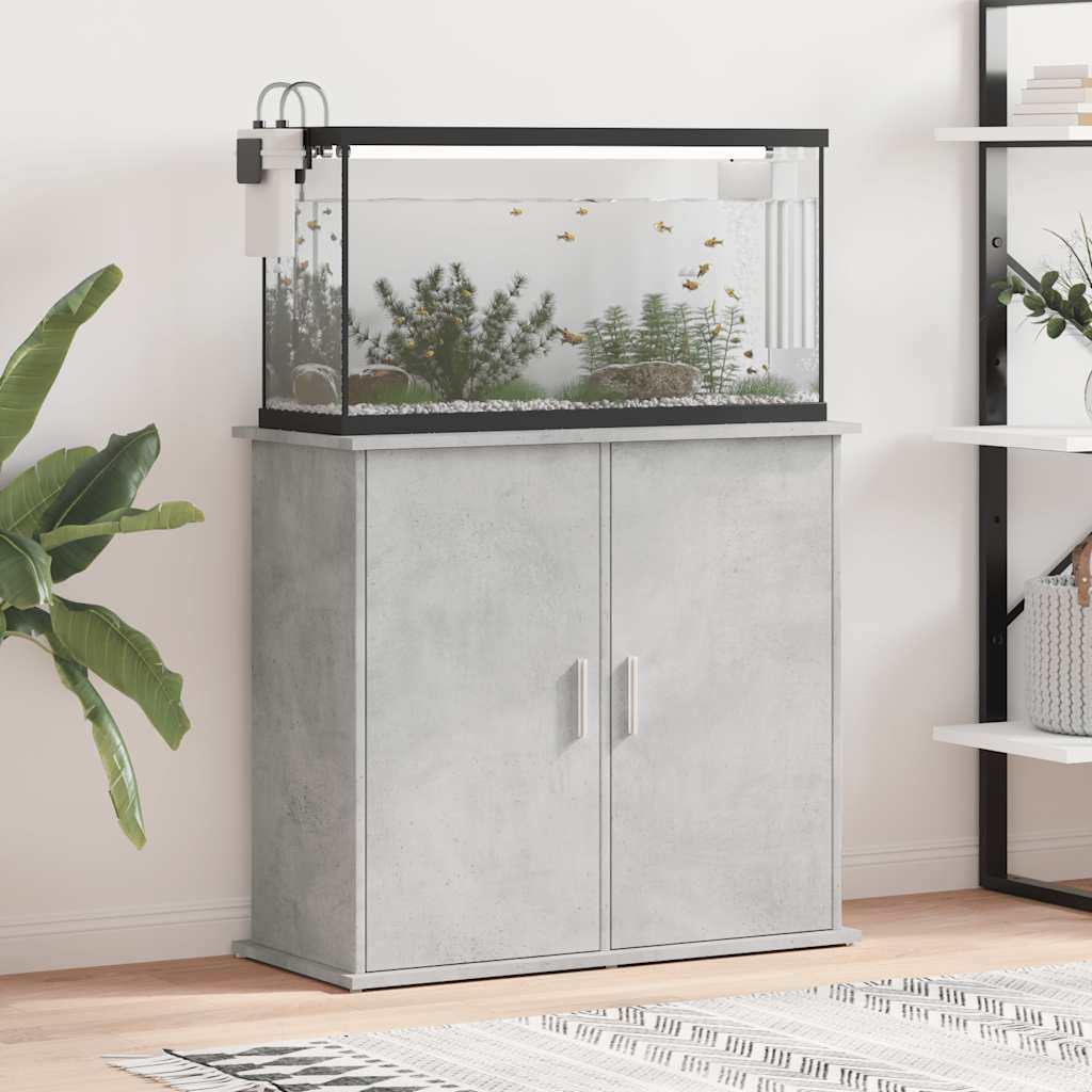 akvariestativ betongrå 81x36x73 cm konstrueret træ billede