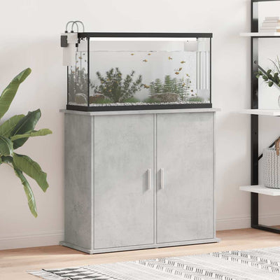 akvariestativ betongrå 81x36x73 cm konstrueret træ
