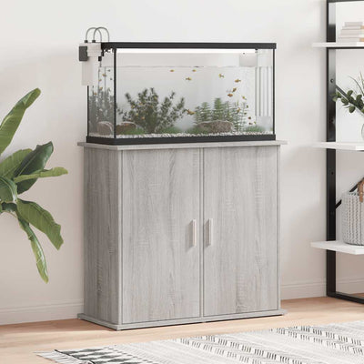 akvariebord 81x36x73 cm konstrueret træ grå sonoma-eg