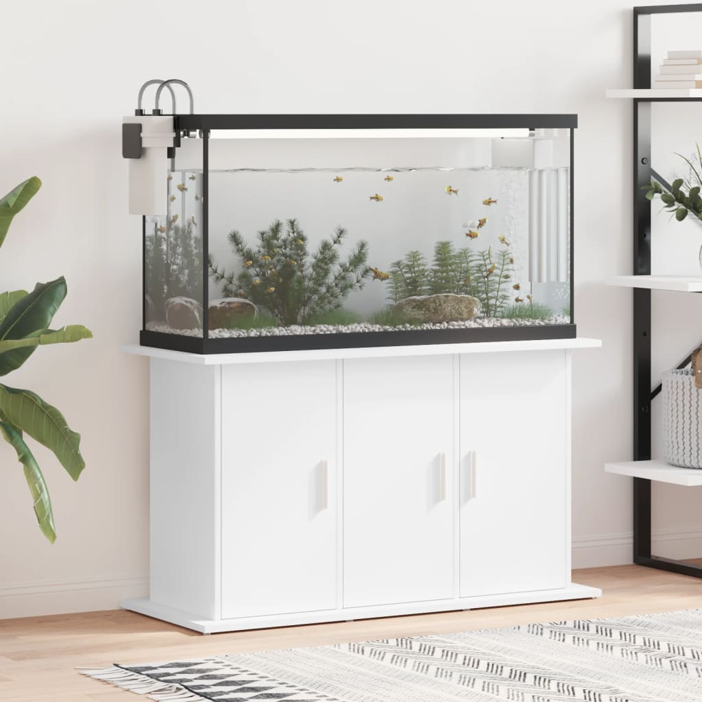 akvariebord 101x41x58 cm konstrueret træ hvid billede