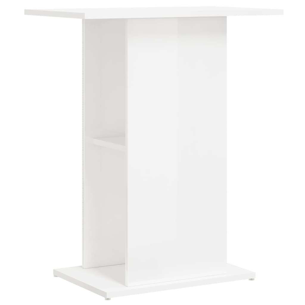 akvariebord 60,5x36x72,5 cm konstrueret træ hvid højglans